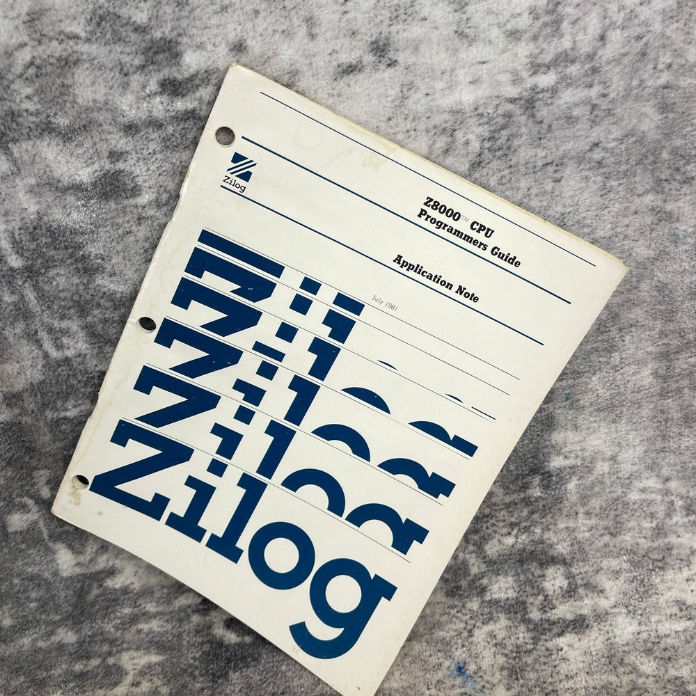 Zilog Z8000‎ CPU Programmer's Guide Application Note July 1981 Manual